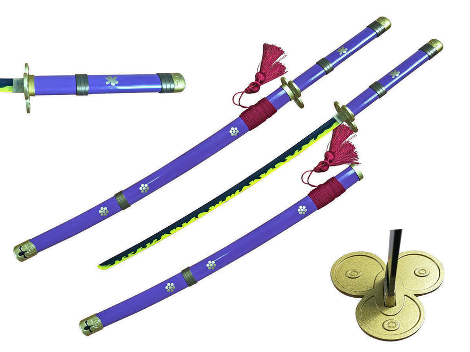 41” Anime Roronoa Zoro Metal Enma Yama Real Samurai Sword Katana Cosplay Blade