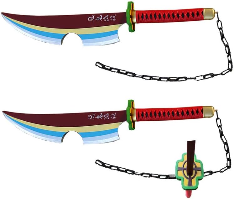 31.5" Demon Sword Foam Fantasy Samurai Sword Relicas Cosplay Anime Costume Katana Xmas Gift (Set of 2 Tengen Uzui)