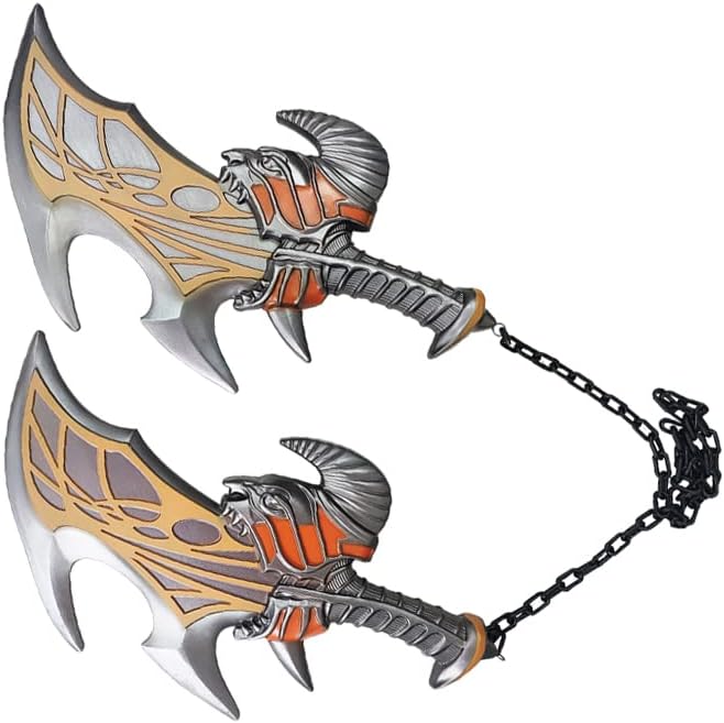 Fantasy Kratos Blades of Chaos Flame Foam Sword Axe Knife Blades Props 1:1 Scale LARP