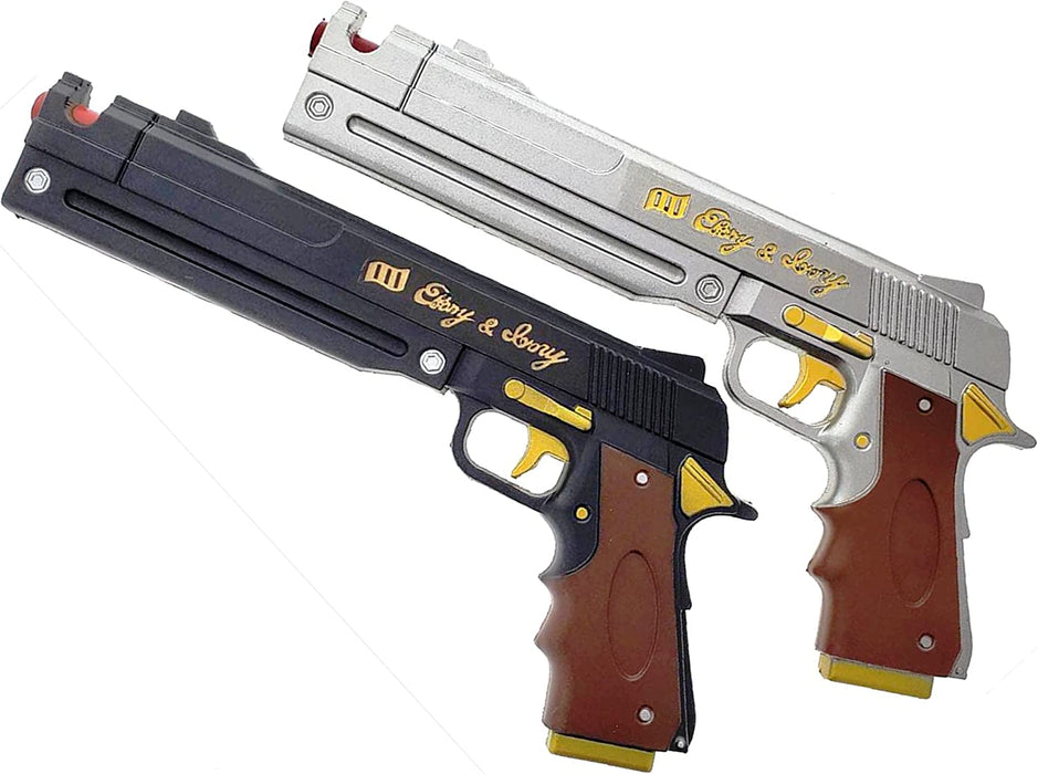 KinStore 15” Set of Ebony and Ivory Foam Gun Hand Cannon Prop Cosplay Costume Game Replica Anime Xmas Kids Toy Collection