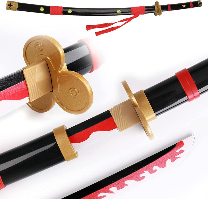 41" one piece Enma Black Sword Wooden Bamboo Sword handmade Anime Sword Katana Samurai