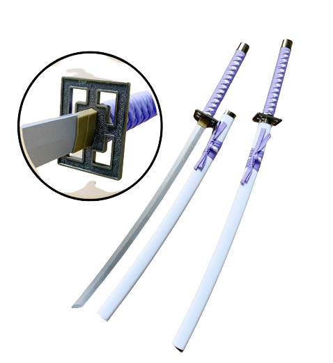 Anime Bleach, Kuchiki Byakuya, Senbonzakura cosplay with wooden sword, props, weapons and equipment.