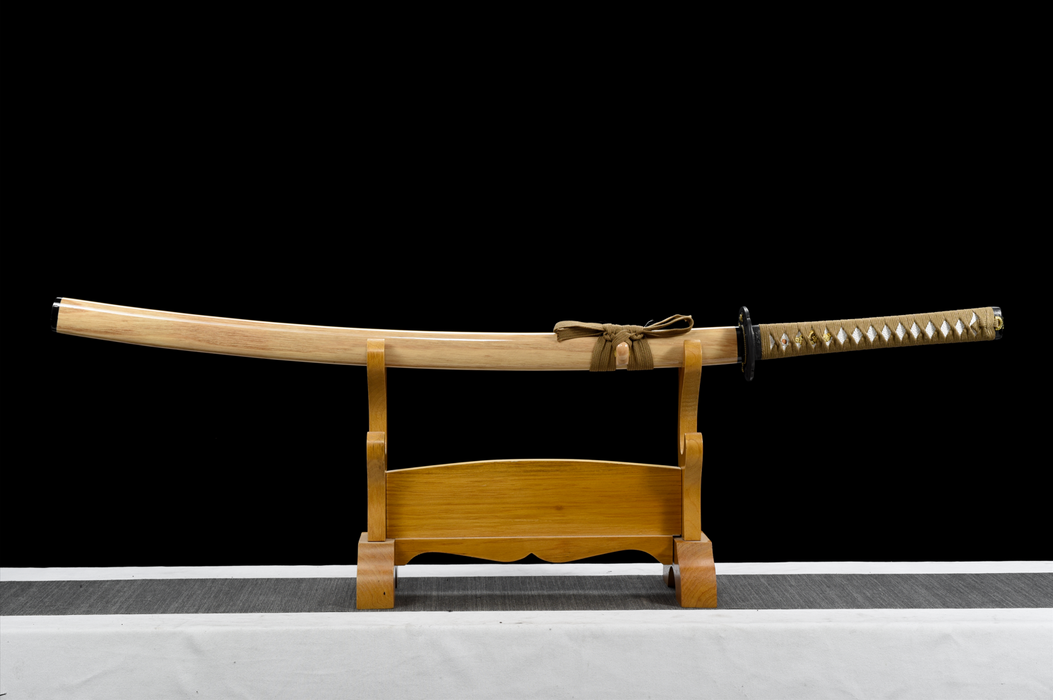 100% Handmade Sword - Fully Functional Samurai Katana Sword, Sharp 1045 Carbon Steel Blade, Hand Forged Clay Tempered, Full Tang, Black Scabbard, Certificate