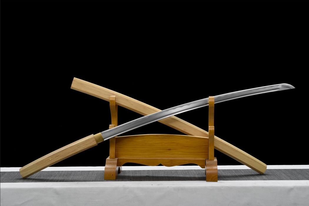 100% Handmade Sword - Fully Functional Samurai Katana Sword, Sharp 1045 Carbon Steel Blade, Hand Forged Clay Tempered, Full Tang, Black Scabbard, Certificate