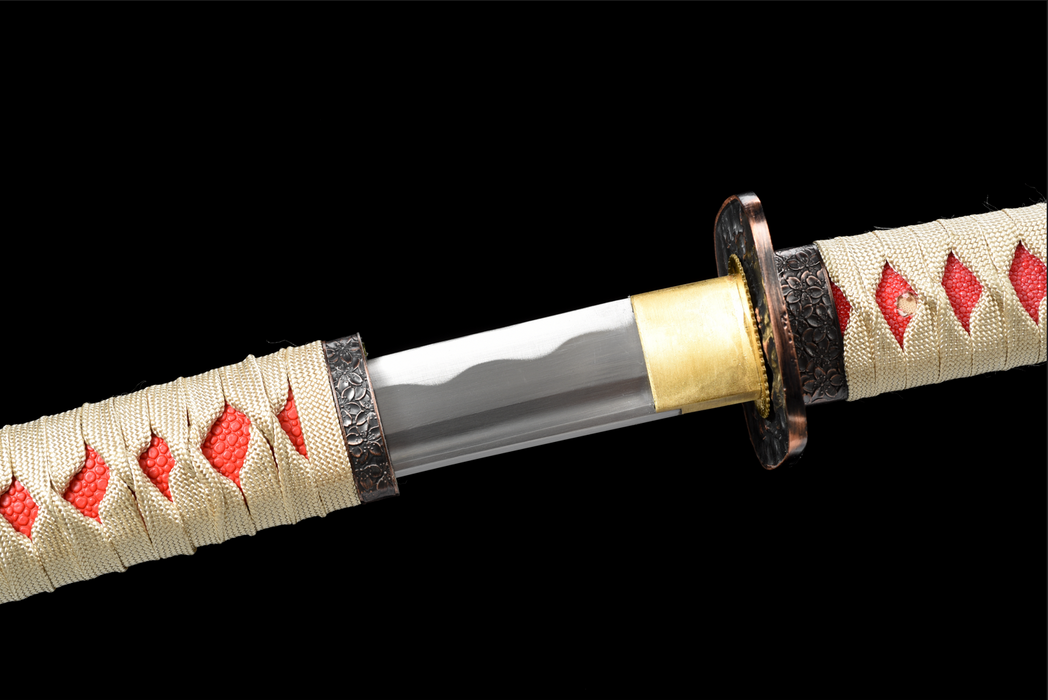 100% Handmade Sword - Fully Functional Samurai Katana Sword, Sharp 1045 Carbon Steel Blade, Hand Forged Clay Tempered, Full Tang, Black Scabbard, Certificate