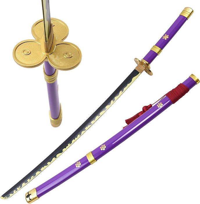 41" one piece Enma Purple Sword Wooden Bamboo Sword handmade Anime Sword Katana Samurai