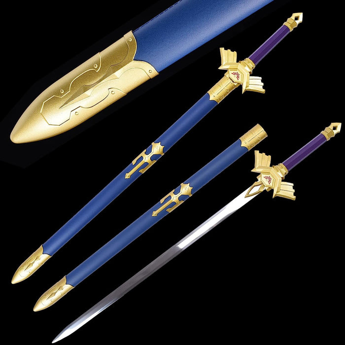 43” Metal Handmade Skyward Master Sword Replica Cosplay Costume Weapon Blade (Blue/Gold) …